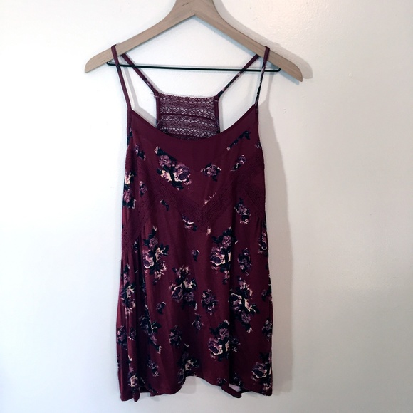 Maurices Tops - Maurices Floral Tank Top with Lace, Size 3